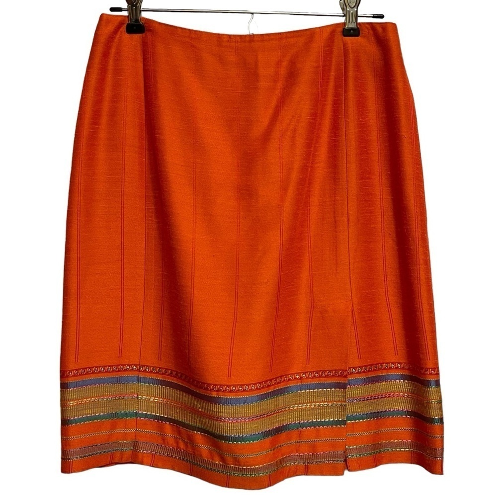 Alain Manoukian Vintage Orange Designer Jacket & Skirt Size 38 or 6 US - Picture 9 of 14